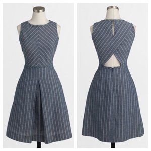 JCrew Blue Striped Mini Dress